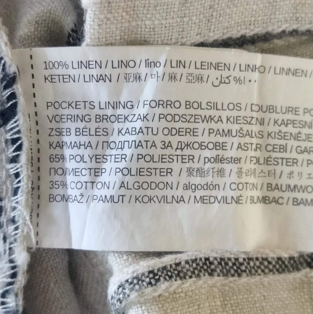Mango Size Small 100% Linen Striped Beachy Pants